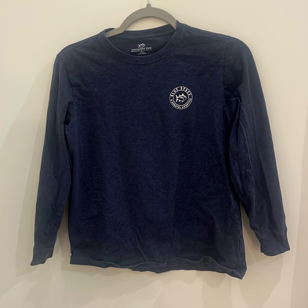 Southern tide boys long sleeve blue tshirt large